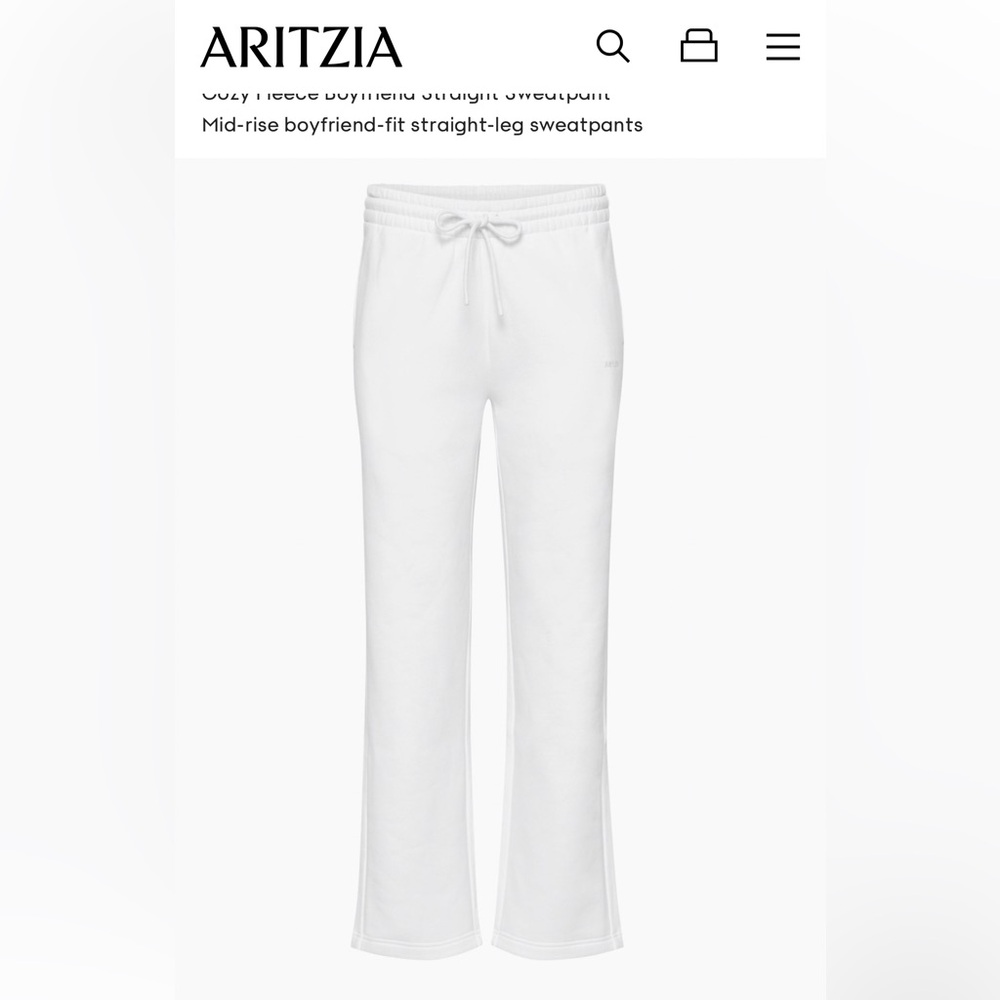 Aritzia Tna Boyfriend White Sweatpants